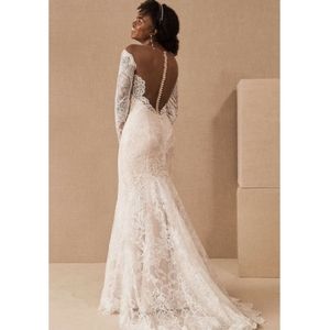 BHLDN Watters Ula Wedding Gown Lace Open Back NEW